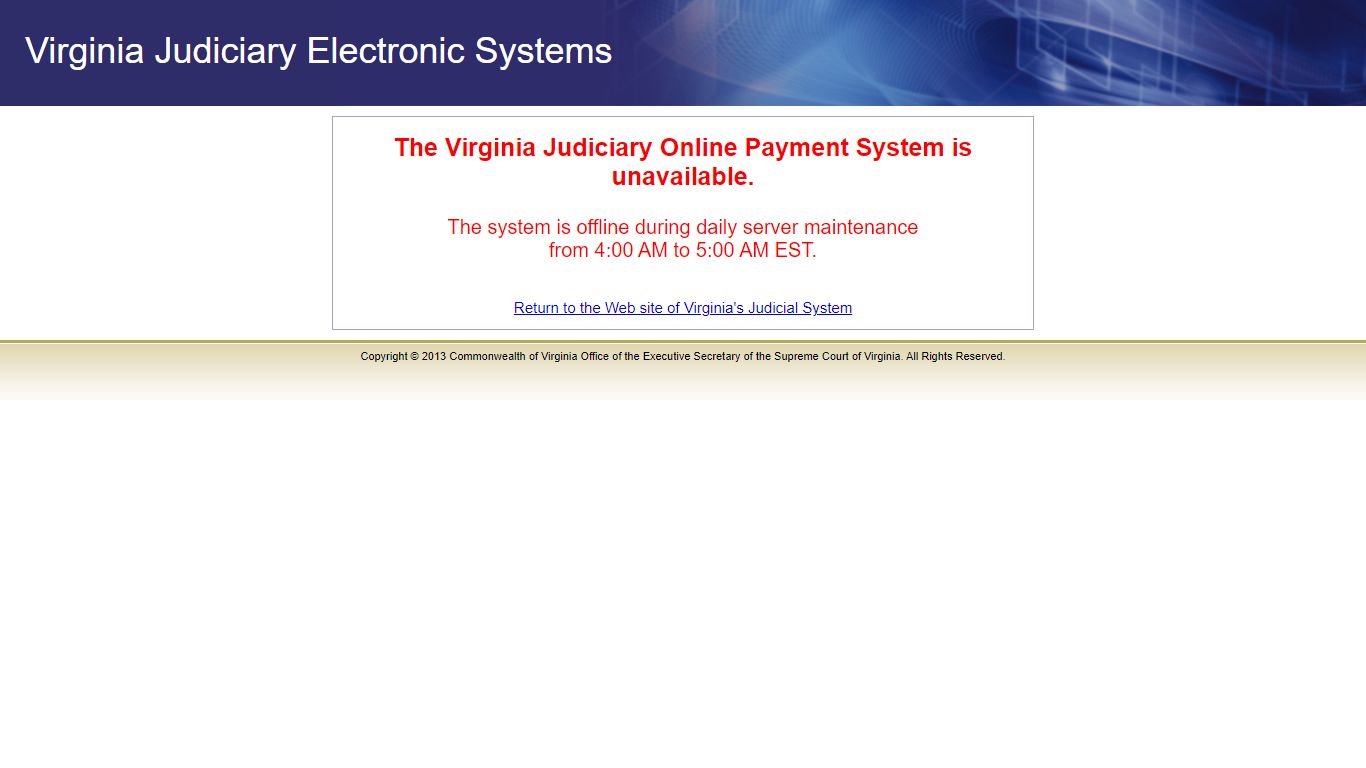 Virginia Circuit Court Online Payment System